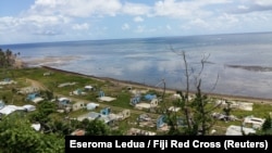 A view of the village of Nasau, on Fiji's Koro island, after Cyclone Winston struck in 2016.