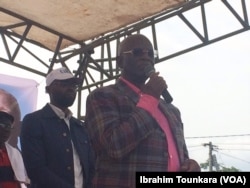 Georges Armand Ouegnin, président de cette coalition, à Abidjan, le 17 mars 2018. (VOA/Ibrahim Tounkara)