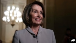 Bà Nancy Pelosi, lãnh đạo khối Dân chủ ở Hạ viện Mỹ, tại điện Capitol hôm 2/1/2019