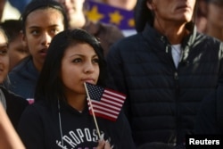 FILE - Latino leaders and immigration reform supporters launch a voter registration campaign in Colorado, Oct. 28, 2015. In recent months, Republicans have made little effort to attract Hispanics, instead engaging in fierce immigration rhetoric that many Latinos find deeply offensive.
