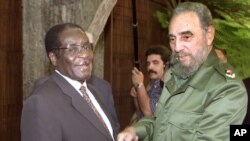 Shugaba Robert Mugabe da tsohon Shugaban Cuba Fidel Castro