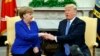 Trump da la bienvenida a Merkel en la Casa Blanca