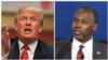 Republican presidential candidates Donald Trump, left, and Ben Carson