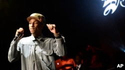 Pharrell Williams performs at Levi’s® x Snoop Dogg + Friends Pre-Grammy Party held at the Hollywood Palladium on Feb 5, 2015, in Hollywood.
