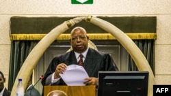 Zimbabwe Speaker of Parliament Jacob Mudenda presides over a parliament session.