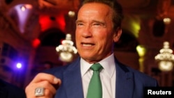 L'ancien gouverneur de la Californie, Arnold Schwarzenegger, assiste au Sommet mondial sur le changement climatique à Vienne, en Autriche, le 20 juin 2017.