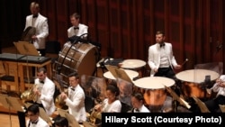 Miles Salerni on the timpani, in performance with the Tanglewood Music Center Orchestra.