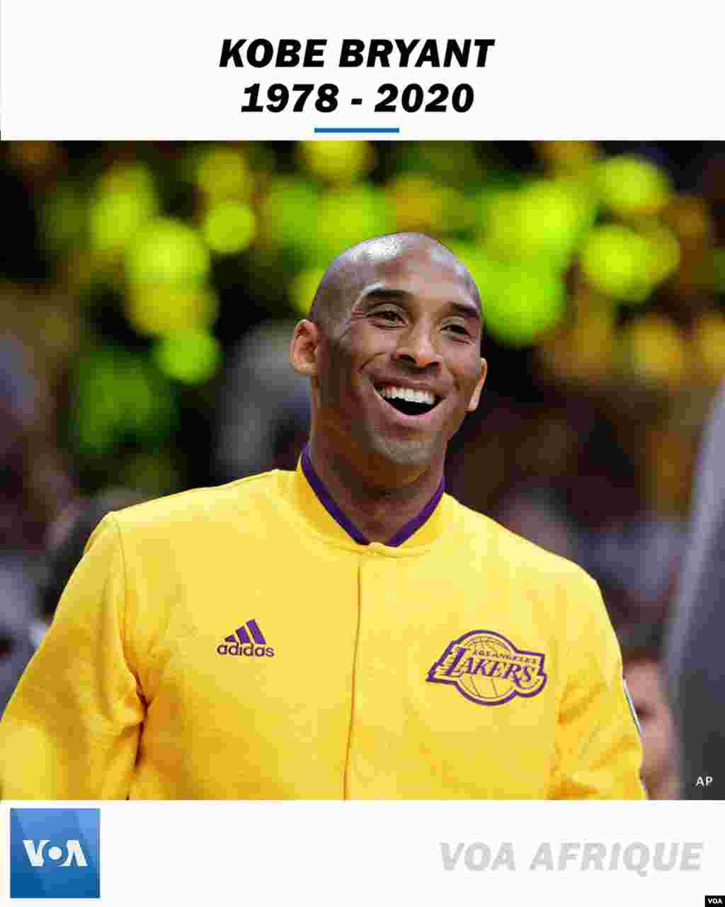 Kobe Bryant moko na ba basketteurs batikali lisoslo na NBA, akufi na likama ya h&#233;licopt&#232;re na Californie, 16 janvier 2020.