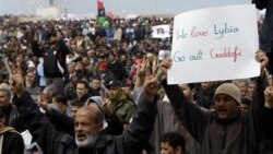 Libyans demonstrating against Moammar Ghadafi on Friday in Benghazi