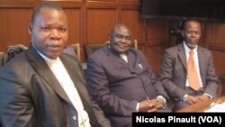 Dieudonné Nzapalainga, Nicolas Guérékoyame Gbangou et Omar Kobine Layama à Washington, le 18 mars 2014