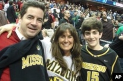 University of Missouri fan Susie Barnello with her family at a March Madness game in Washington, D.C.