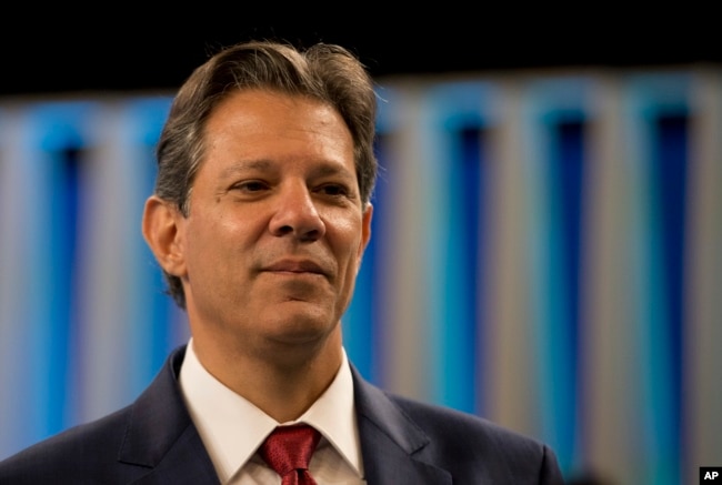Fernando Haddad, candidato presidencial del Partido de los Trabajadores, de Brasil.