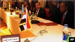 The seat of the Foreign Minister of Syria is seen empty during a meeting for Arab foreign ministers in Cairo to discuss the situation in Syria, November 24, 2011.