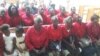 Marise Laguerre (3rd from left) at the Adult Literacy program graduation ceremony in Camp Perrin, Haiti, Feb. 11, 2018. (Photo: Esnal Sincere/VOA Creole) 