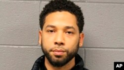FILE - A Feb. 21, 2019 booking photo released by Chicago Police Department shows "Empire" actor Jussie Smollett, who turned himself in for making a false police report.