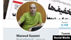 Masoud Kazemi, a former reporter for Iranian newspaper Shargh, appears in a screenshot of his Twitter page.