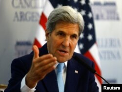 U.S. Secretary of State John Kerry attends a news conference in Buenos Aires, Argentina, Aug. 4, 2016.