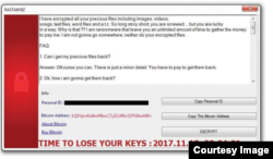 Screen grab of Iran-originated RASTAKHIZ ransomware. After activation, it provides victims with an unlimited amount of time to gather and pay the requested ransom money. (Source: Accenture Security’s iDefense threat intelligence operations)