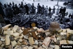 Artifacts are pictured during a media tour of the exhibition "Hitler — How Could it Happen?" It's an examination of the life of German Nazi leader Adolf Hitler and features a reconstruction of the bunker where he killed himself, in Berlin, Germany, July 27, 2017.