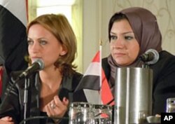 Asmaa Mahfouz (right) and Zahra Said