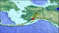 Мапа землетрусу на Алясці