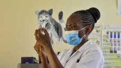 A health worker prepares a malaria vaccination for a child in Yala, Kenya, on Oct. 7, 2021.