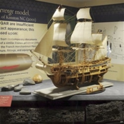 A model of the Queen Anne's Revenge at the North Carolina Maritime Museum