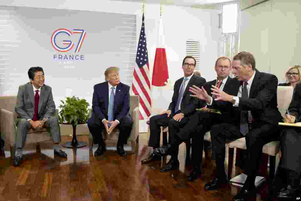دیدار پرزیدنت ترامپ و نخست وزیر ژاپن. پرزیدنت ترامپ و شینزو آبه موافقت اصولی با توافق تجاری آمریکا و ژاپن را اعلام کردند