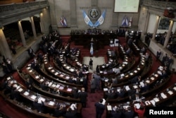 Congress members are seen at congress as they voted on Monday to preserve President Jimmy Morales's (not pictured) immunity from prosecution, in Guatemala City, Guatemala, Sept. 11, 2017.