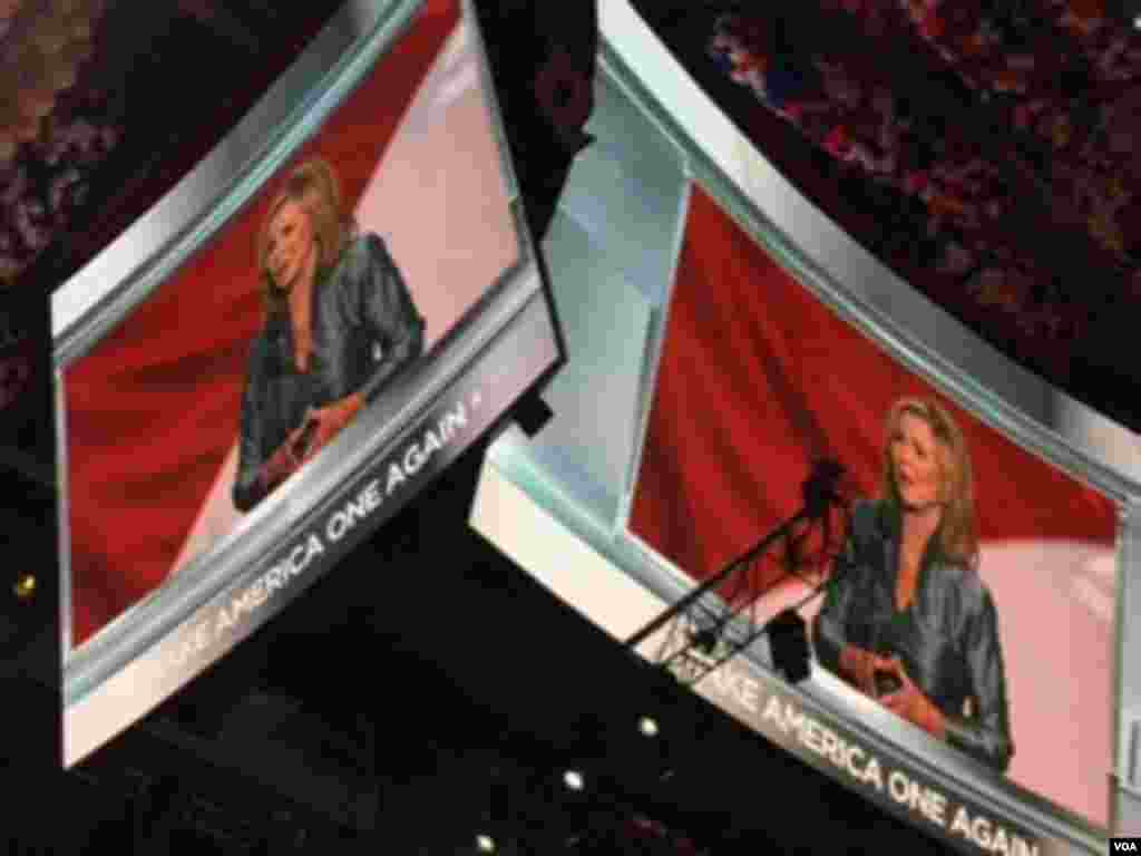 Congresswoman Marsha Blackburn spoke to the night's them of Make America One Again at the Republican National Convention, in Cleveland, July 21, 2016.