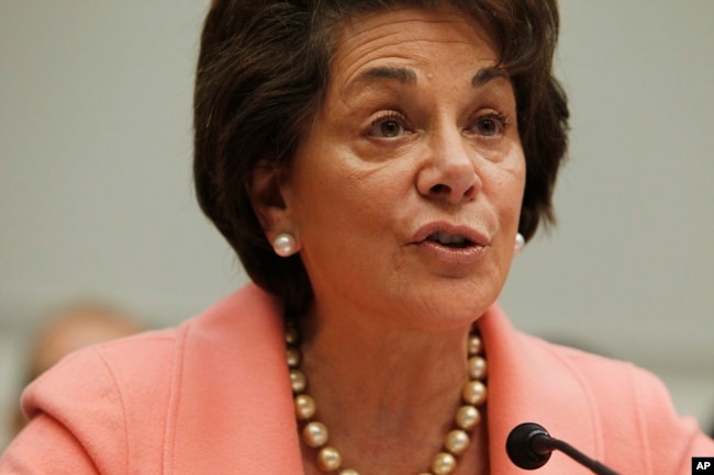 FILE - Rep. Anna Eshoo, D-Calif., pictured on Capitol Hill in Washington, April 20, 2010, says that "when citizens know who has paid for something, it has an effect on their thinking."