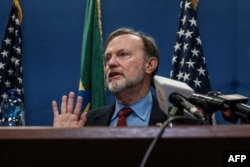 FILE - Assistant Secretary of State for African Affairs Tibor Nagy speaks during a press conference at the U.S. Embassy in Addis Ababa, Nov. 30, 2018.