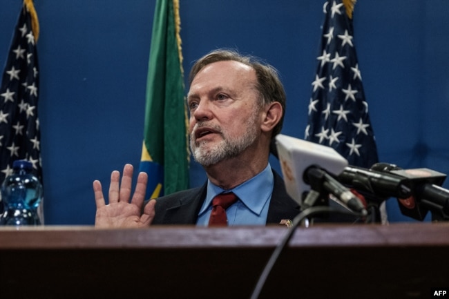 FILE - Assistant Secretary of State for African Affairs Tibor Nagy speaks during a press conference at the U.S. Embassy in Addis Ababa, Nov. 30, 2018.