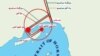 نقشه مربوط به پل خلیج فارس قشم و بزرگراه متصل به آن