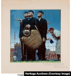 1948 Original Study for "Tough Call" by Norman Rockwell