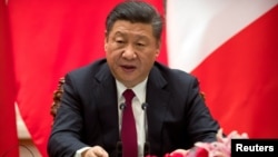 中國國家主席習近平1月9日在人民大會堂講話資料照。