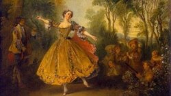 A painting of the 18th century dancer Marie Camargo by Nicolas Lancret