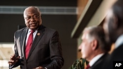 FILE - U.S. Rep. James Clyburn speaks in Columbia, S.C.