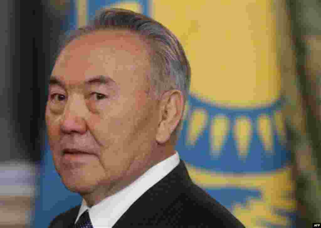 Kazakhstan's President Nursultan Nazarbayev takes part in the meeting of heads of states of the Supreme Eurasian Economic Council, in the Moscow Kremlin, Moscow, Russia, Monday, Dec. 19, 2011. The meeting is a part of a summit of the Eurasian Economic Cou