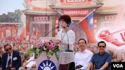 台灣2016年國民黨準總統參選人洪秀柱 (美國之音楊明拍攝)