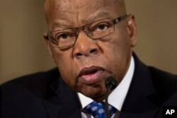 Rep. John Lewis, D-Ga. testifies on Capitol Hill in Washington at the second day of a confirmation hearing for Attorney General-designate Jeff Sessions, a Republican senator from Alabama, before the Senate Judiciary Committee, Jan. 11, 2017.