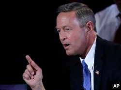Democratic presidential candidate, former Maryland Gov. Martin O'Malley makes a point during the Brown & Black Forum in Des Moines, Iowa, Jan. 11, 2016.