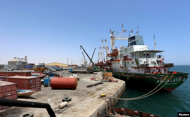 A ship is docked at the Berbera port in Somalia, May 17, 2015.