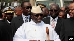 FILE - Gambian President Yahya Jammeh outside Sipopo Conference Center in Malabo, Equatorial Guinea, June, 2011.