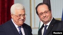 Le président palestinien Mahmoud Abbas et François Hollande, Paris, France, le 7 février 2017. 