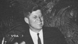 President John Kennedy at Voice of America in 1962.