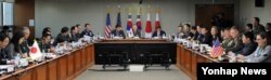 16일 한국 국방부 청사에서 '제8차 미한일 안보회의(DTT)'가 열리고 있다.