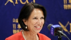 FILE - In this May 28, 2021, file photo, U.N. Secretary General's Special Envoy to Myanmar Christine Schraner Burgener speaks during a press conference, in Tokyo.