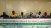 Le panel des leaders des associations des peuples autochtones de forêt face à la presse à Yaoundé, le 13 aout 2021.