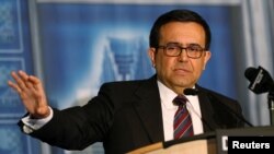 Ildefonso Guajardo, Mexico's economy minister, addresses the Detroit Economic Club in Detroit, Michigan, March 3, 2017. 